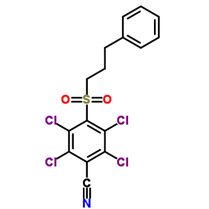4-(3-苯基丙基磺酰基)-2,3,5,6-四氯苯甲腈结构式_56916-63-3结构式