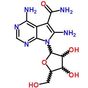 4,6-二氨基-7-.beta.-D-呋核亚硝脲-7H-吡咯并[2,3-d]嘧啶-5-羧酰胺结构式_57071-59-7结构式