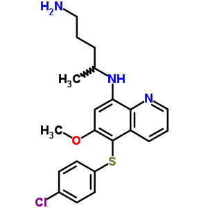 N-[5-(4-氯苯基)硫基-6-甲氧基-喹啉-8-基]戊烷-1,4-二胺结构式_57514-38-2结构式