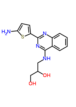 3-((2-(5-氨基-2-噻吩)-4-喹唑啉基)氨基)-1,2-丙二醇结构式_57584-57-3结构式