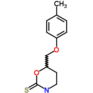 3,4,5,6-四氢-6-(对甲苯氧基甲基)-2H-1,3-噁嗪-2-硫酮结构式_57841-31-3结构式