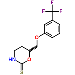 3,4,5,6-四氢-6-(3-三氟甲基苯氧基甲基)-2H-1,3-噁嗪-2-硫酮结构式_57841-36-8结构式