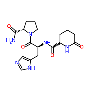 N-[(6-氧代-2-哌啶基)羰基]-L-组氨酰-L-脯氨酰胺结构式_57884-93-2结构式