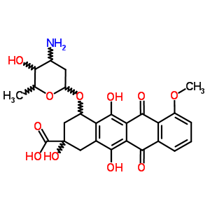 8-去乙酰基-8-羧基柔红霉素盐酸盐结构式_58199-96-5结构式