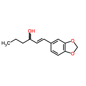 1-(1,3-苯并二氧杂环戊烯l-5-基)-1-己烯-3-醇结构式_58344-85-7结构式