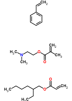 2-甲基-2-丙烯酸 2-(二甲基氨基)乙基酯与苯乙烯和 2-乙基己基 2-丙烯酸酯聚合物结构式_58353-09-6结构式