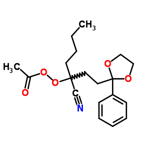 3-氰基-1-(2-苯基-1,3-二氧戊环-2-基)-3-庚烷基过氧乙酸酯结构式_58422-92-7结构式