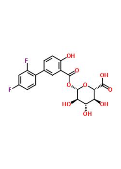 二氟尼柳-酰基-β-D-葡糖苷酸结构式_58446-30-3结构式