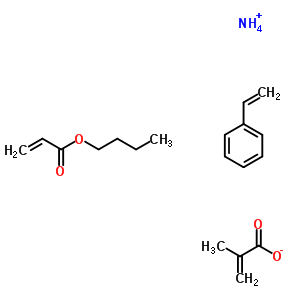 2-甲基-2-丙烯酸与丁基2-丙烯酸酯和苯乙烯的聚合物铵盐结构式_58479-10-0结构式