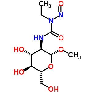 2-脱氧-2-(3-乙基-3-亚硝基脲啶)-β-d-吡喃葡萄糖苷甲酯结构式_58484-23-4结构式