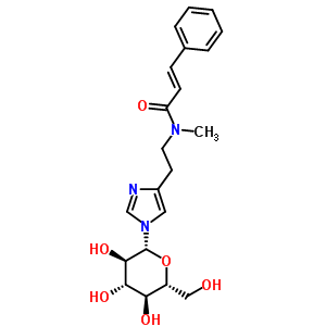 (2E)-N-[2-(1-b-D-吡喃葡萄糖-1H-咪唑-4-基)乙基]-N-甲基-3-苯基-2-丙酰胺结构式_5853-02-1结构式