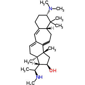 (20S)-3beta-(二甲基氨基)-4,4,14-三甲基-20-(甲基氨基)-beta(9a)-高-19-去甲-5alpha-孕甾-9(11),9alpha-二烯-16alpha-醇结构式_58672-77-8结构式
