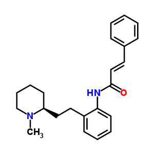 (E)-N-[2-[2-[(2S)-1-甲基-2-哌啶基]乙基]苯基]-3-苯基-丙-2-烯酰胺结构式_58754-46-4结构式