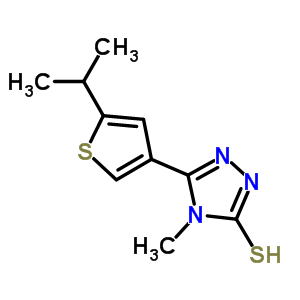 5-(5-异丙基噻吩-3-基)-4-甲基-4H-1,2,4-噻唑-3-硫醇结构式_588687-48-3结构式