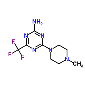 6-(三氟甲基)-4-(4-甲基哌嗪-1-基)-1,3,5-噻嗪-2-胺结构式_58892-42-5结构式