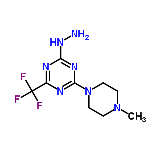 [6-(三氟甲基)-4-(4-甲基哌嗪-1-基)-1,3,5-噻嗪-2-基]肼结构式_58892-47-0结构式