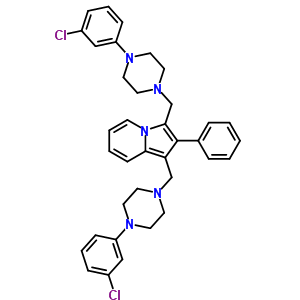 1,3-双[[4-(3-氯苯基)-1-哌嗪]甲基]-2-苯基吲哚嗪结构式_58892-63-0结构式