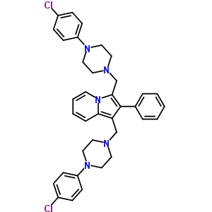 1,3-双[[4-(4-氯苯基)-1-哌嗪]甲基]-2-苯基吲哚嗪结构式_58892-64-1结构式