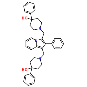 1,1-[(2-苯基-1,3-吲哚嗪二基)双(亚甲基)]双(4-苯基-4-羟基哌啶)结构式_58892-65-2结构式