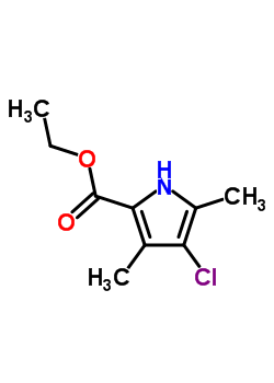 4-氯-3,5-二甲基吡咯-2-羧酸乙酯结构式_58921-31-6结构式