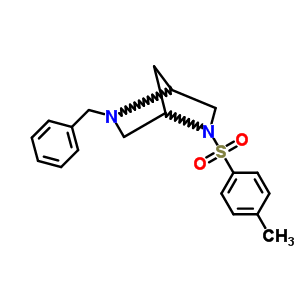 6-苄基-3-(4-甲基苯基)磺酰基-3,6-二氮杂双环[2.2.1]庚烷结构式_59436-75-8结构式