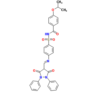 N-[4-[(3,5-二氧代-1,2-二苯基-吡唑i二n-4-基)亚甲基氨基]苯基]磺酰基-4-丙烷-2-基氧基-苯甲酰胺结构式_59541-40-1结构式