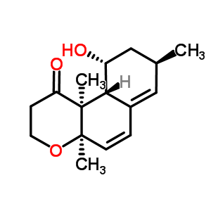 (4aS)-2,3,4a,8,9,10,10aβ,10b-八氢-10α-羟基-4aα,8β,10bα-三甲基-1H-萘并[2,1-b]吡喃-1-酮结构式_59684-36-5结构式