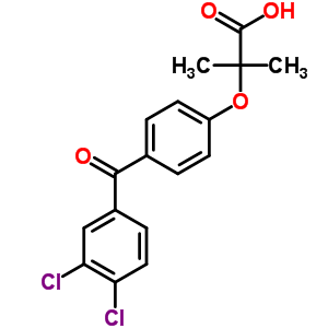 2-[4-(3,4-二氯苯甲酰基)苯氧基]-2-甲基丙酸结构式_60012-98-8结构式