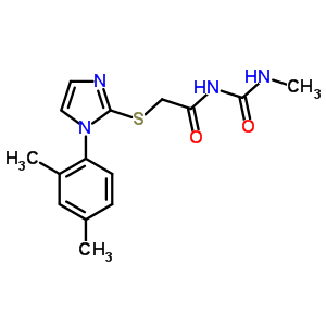 1-甲基-3-[[[1-(2,4-二甲苯基)-1H-咪唑-2-基]硫代]乙酰基]脲结构式_60176-55-8结构式