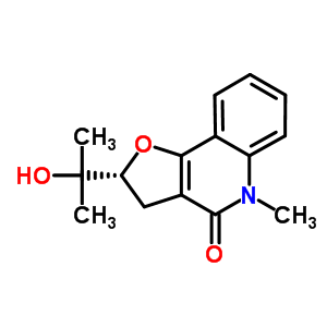 (2R)-2-(1-羟基-1-甲基乙基)-5-甲基-2,3,4,5-四氢呋喃并[3,2-c]喹啉-4-酮结构式_60354-62-3结构式