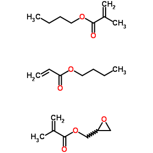 2-甲基-2-丙烯酸丁酯与 2-丙烯酸丁酯和环氧乙烷基甲基 2-甲基-2-丙烯酸酯聚合物结构式_61156-85-2结构式