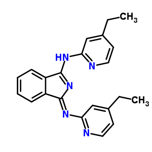 (3E)-N-(4-乙基吡啶-2-基)-3-(4-乙基吡啶-2-基)亚氨基-异吲哚-1-胺结构式_61702-05-4结构式