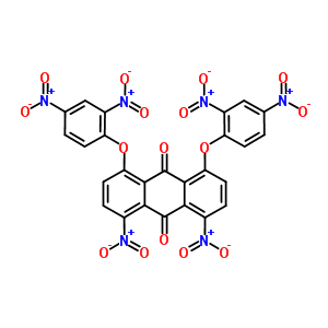1,8-二硝基-4,5-双(2,4-二硝基苯氧基)蒽醌结构式_61792-00-5结构式