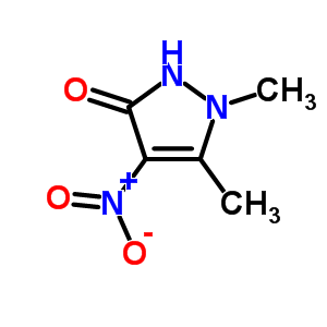 1,2-二氢-1,5-二甲基-4-硝基-3H-吡唑-3-酮结构式_61885-22-1结构式