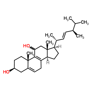 (22E)-麦角甾-5,8,22-三烯-3beta,11-二醇结构式_62005-66-7结构式