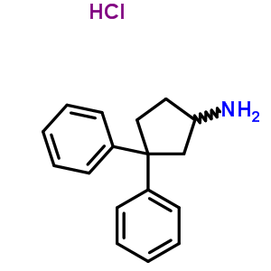 (+-)-3,3-二苯基环戊基胺盐酸盐结构式_62367-42-4结构式