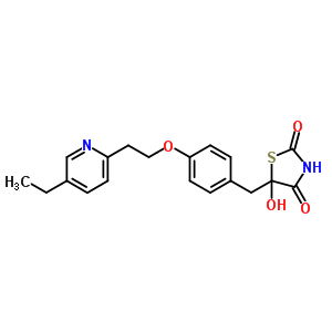 5-{4-[2-(5-乙基-2-吡啶基)乙氧基]苄基}-5-羟基-1,3-噻唑烷-2,4-二酮结构式_625853-74-9结构式