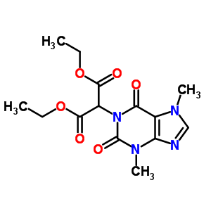 2-(3,7-二甲基-2,6-二氧代-嘌呤-1-基)丙二酸二乙酯结构式_62787-59-1结构式