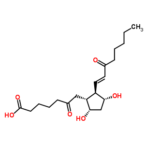 7-[(1R,2r,3r,5s)-3,5-二羟基-2-[(e)-3-氧代-1-辛烯基]环戊基]-6-氧代庚酸结构式_63446-59-3结构式