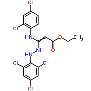 3-[(2,4-二氯苯基)氨基]-3-[2-(2,4,6-三氯苯基)肼基]丙烯酸乙酯结构式_63665-92-9结构式