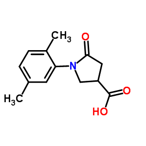 1-(2,5-二甲基苯基)-5-氧代吡咯烷-3-羧酸结构式_63674-68-0结构式