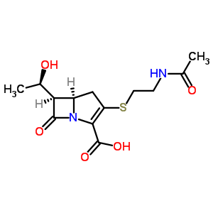 (5R,6s)-3-[[2-(乙酰基氨基)乙基]硫代]-6-[(r)-1-羟基乙基]-7-氧代-1-氮杂双环[3.2.0]-2-庚烯-2-羧酸结构式_63701-32-6结构式