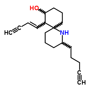 (2R,6R,7alpha,8beta)-7-[(Z)-1-丁烯-3-炔基]-2-(4-戊炔基)-1-氮杂螺[5.5]十一烷-8-醇结构式_63983-63-1结构式