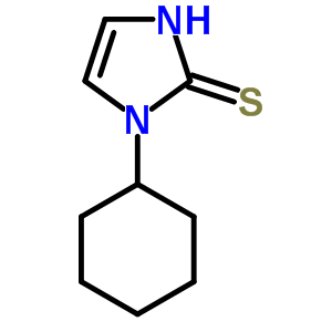 1-环己基-2-疏基咪唑结构式_64038-58-0结构式
