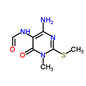 n-[4-氨基-1,6-二氢-1-甲基-2-(甲基硫代)-6-氧代-5-嘧啶]-甲酰胺结构式_64194-61-2结构式