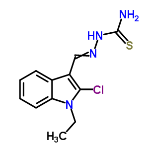 2-[(2-氯-1-乙基-1H-吲哚-3-基)亚甲基]-肼硫代甲酰胺结构式_64788-28-9结构式