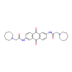 2-(氮杂环庚烷-1-基)-n-[6-[[2-(氮杂环庚烷-1-基)乙酰基]氨基]-9,10-二氧代-蒽-2-基]乙酰胺结构式_65175-56-6结构式