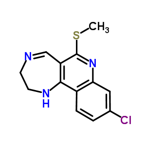 9-氯-6-(甲基硫代)-2,3-二氢-1H-[1,4]二氮杂革[6,5-c]喹啉结构式_65482-47-5结构式