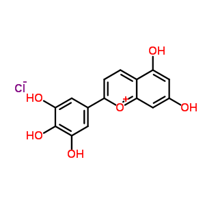 5-(5,7-二羟基苯并吡喃基鎓-2-基)苯-1,2,3-三醇氯化物结构式_65618-21-5结构式