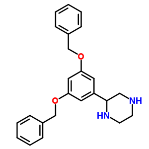 2-(3,5-二苄氧基苯基)哌嗪结构式_65709-43-5结构式